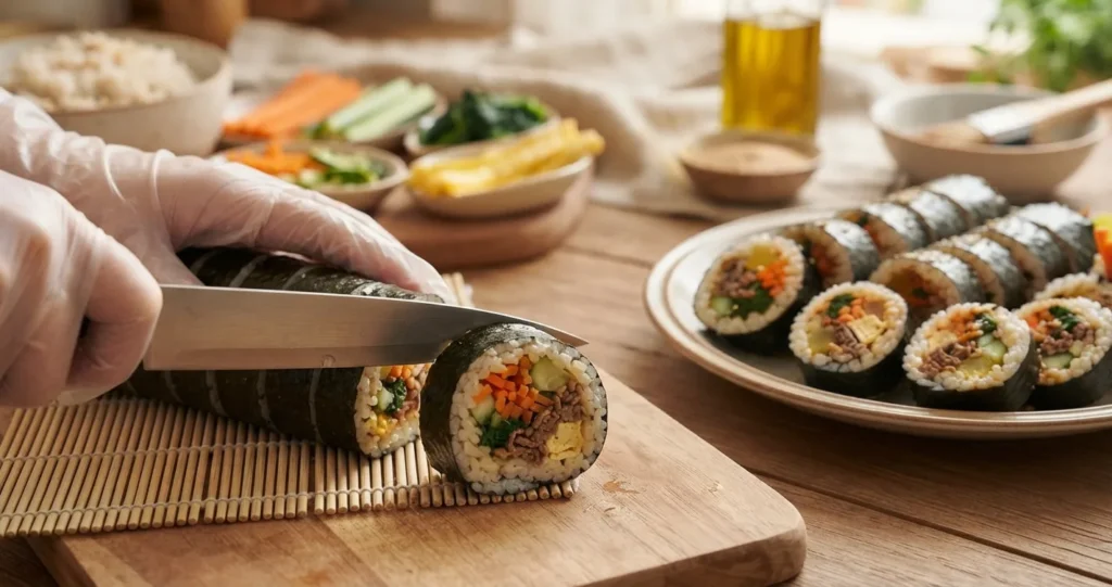 cara membuat nasi gulung rumput laut